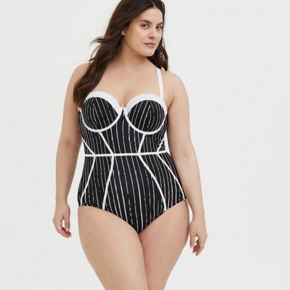 Torrid Nightmare Before Christmas Jack Skellington Underwire One-Piece Swimsuit